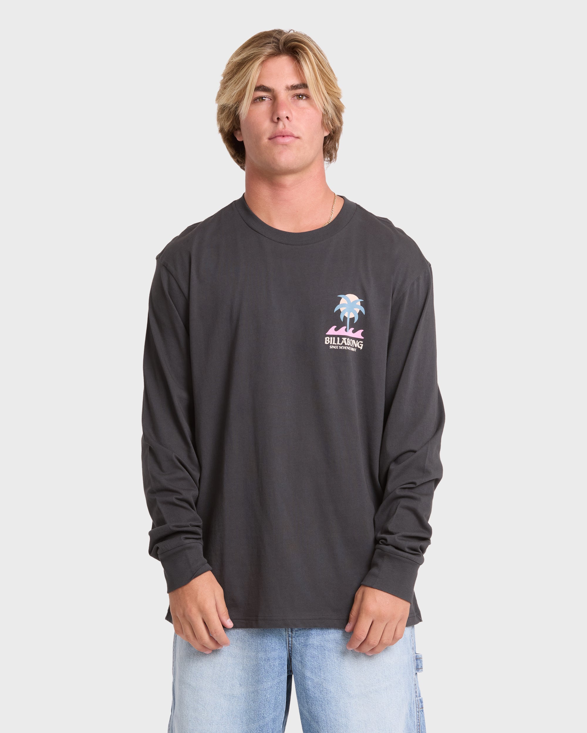 Portal Premium Long Sleeve Cotton T-Shirt - Raven