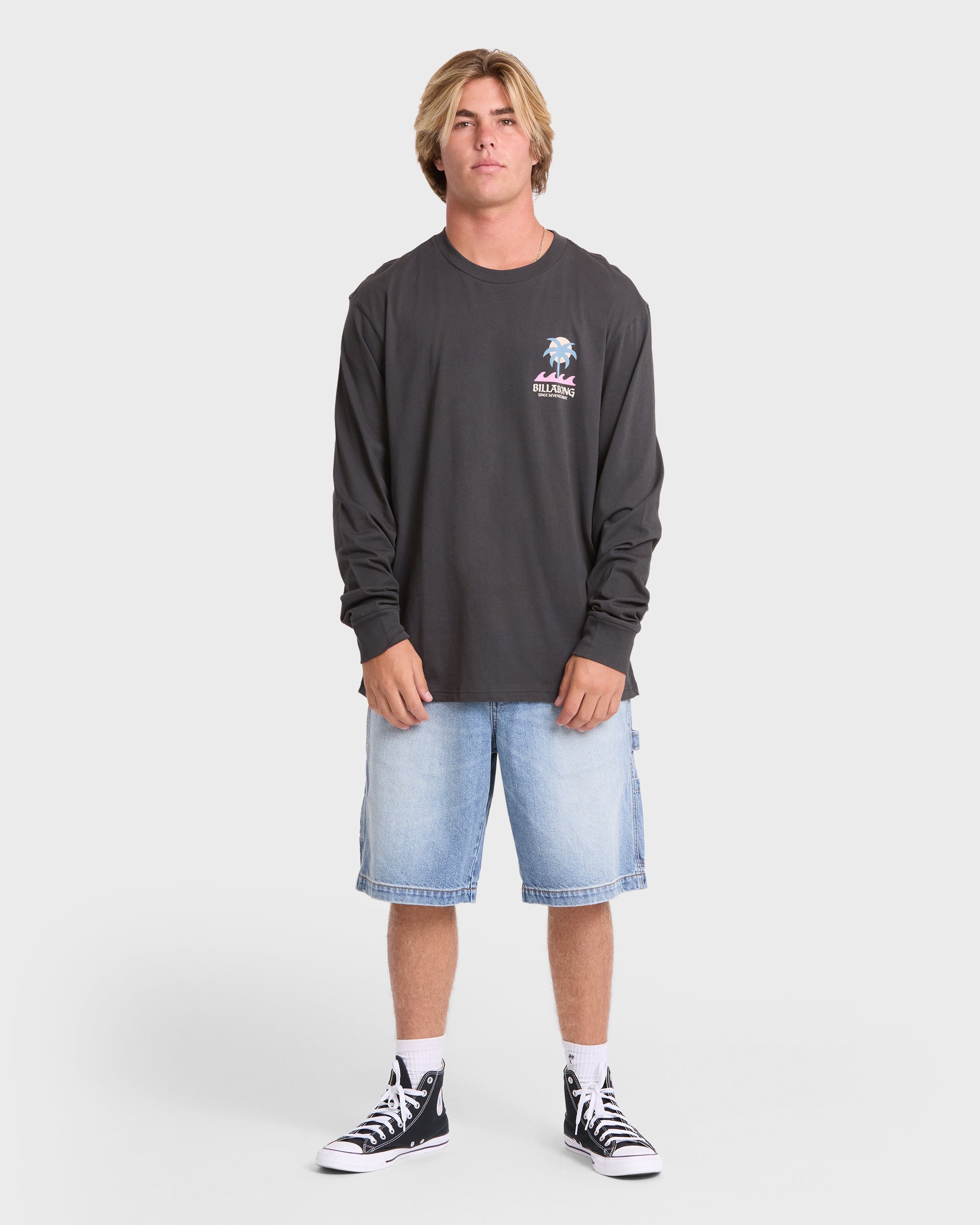 Portal Premium Long Sleeve Cotton T-Shirt - Raven