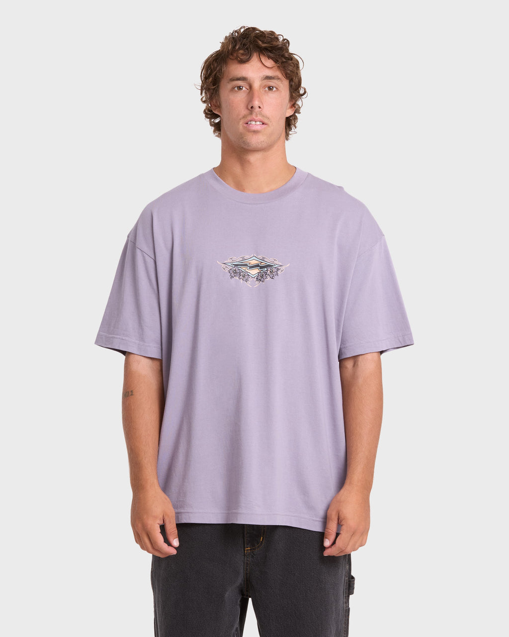 Biscus OG Short Sleeve Cotton T-Shirt - Purple Ash