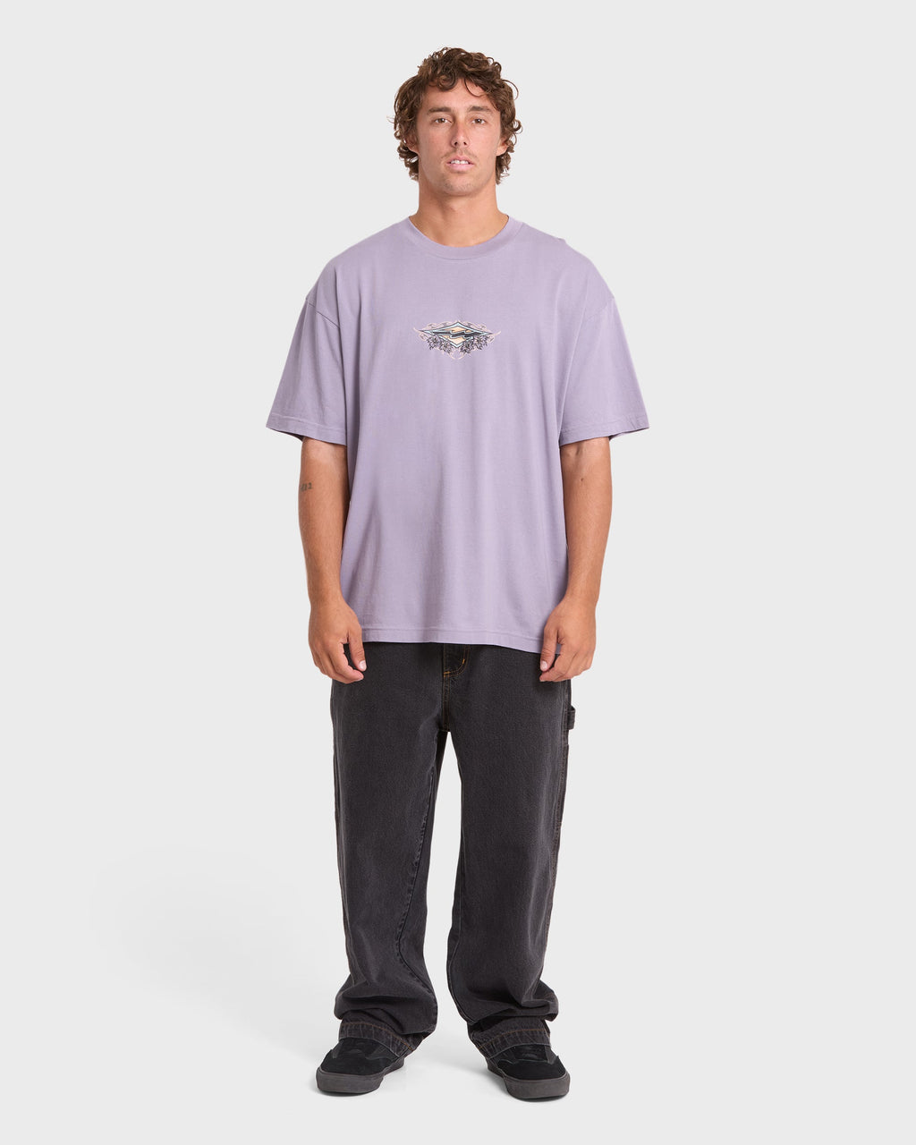Biscus OG Short Sleeve Cotton T-Shirt - Purple Ash