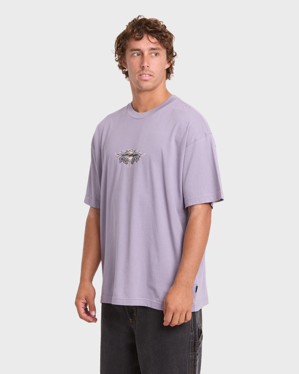 Biscus OG Short Sleeve Cotton T-Shirt - Purple Ash