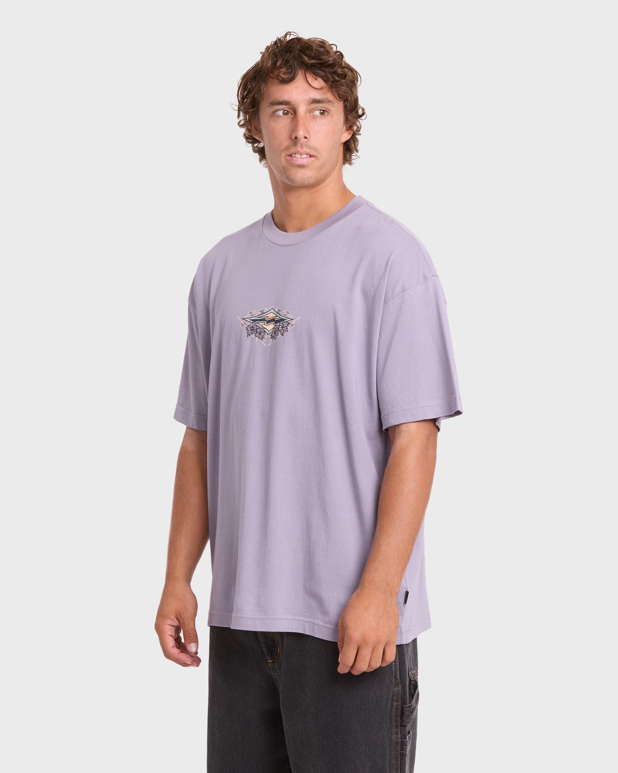 Biscus OG Short Sleeve Cotton T-Shirt - Purple Ash