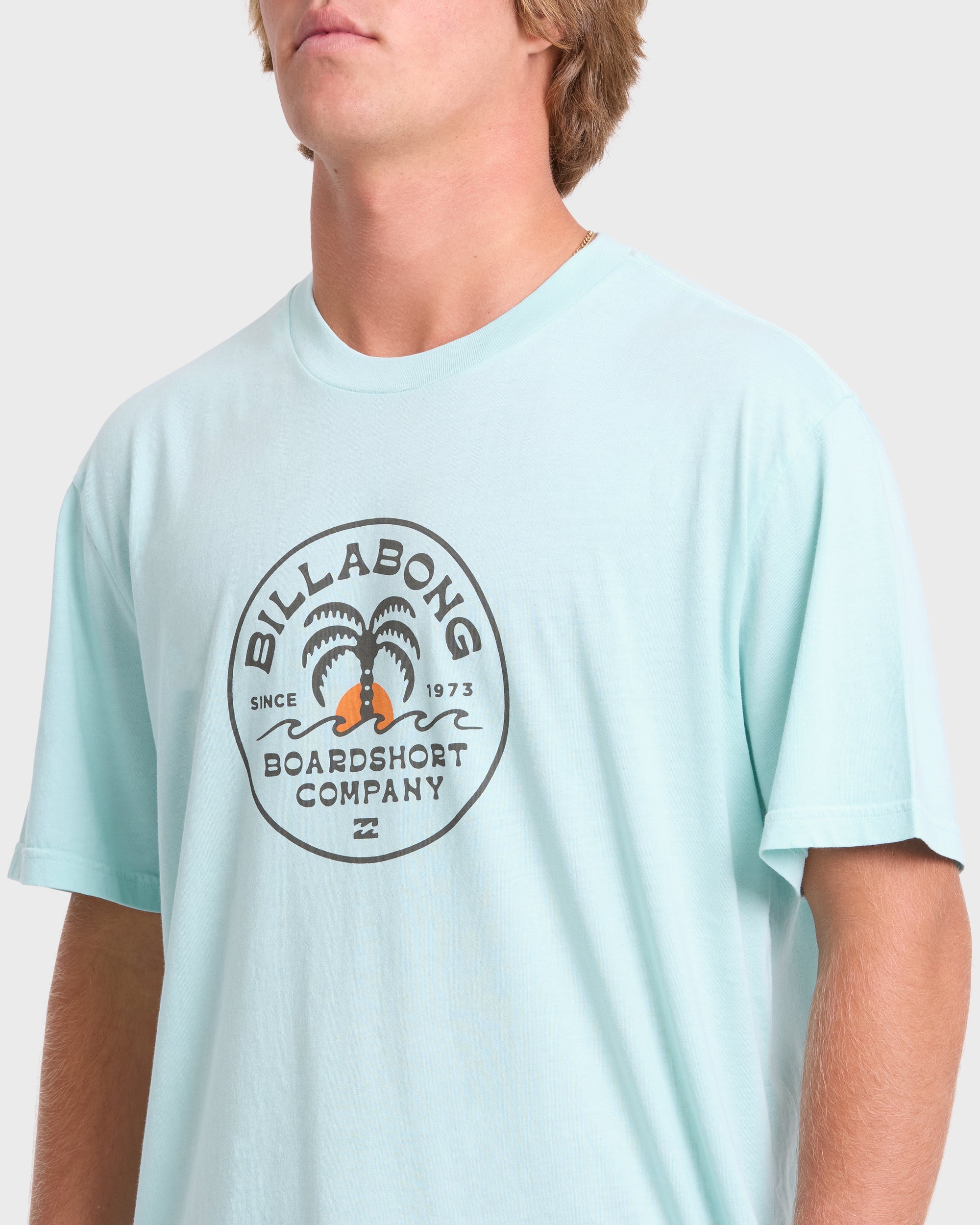 Frond Premium Short Sleeve Cotton T-Shirt - Coastal Blue