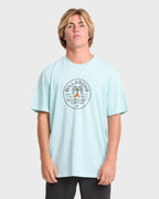 Frond Premium Short Sleeve Cotton T-Shirt - Coastal Blue