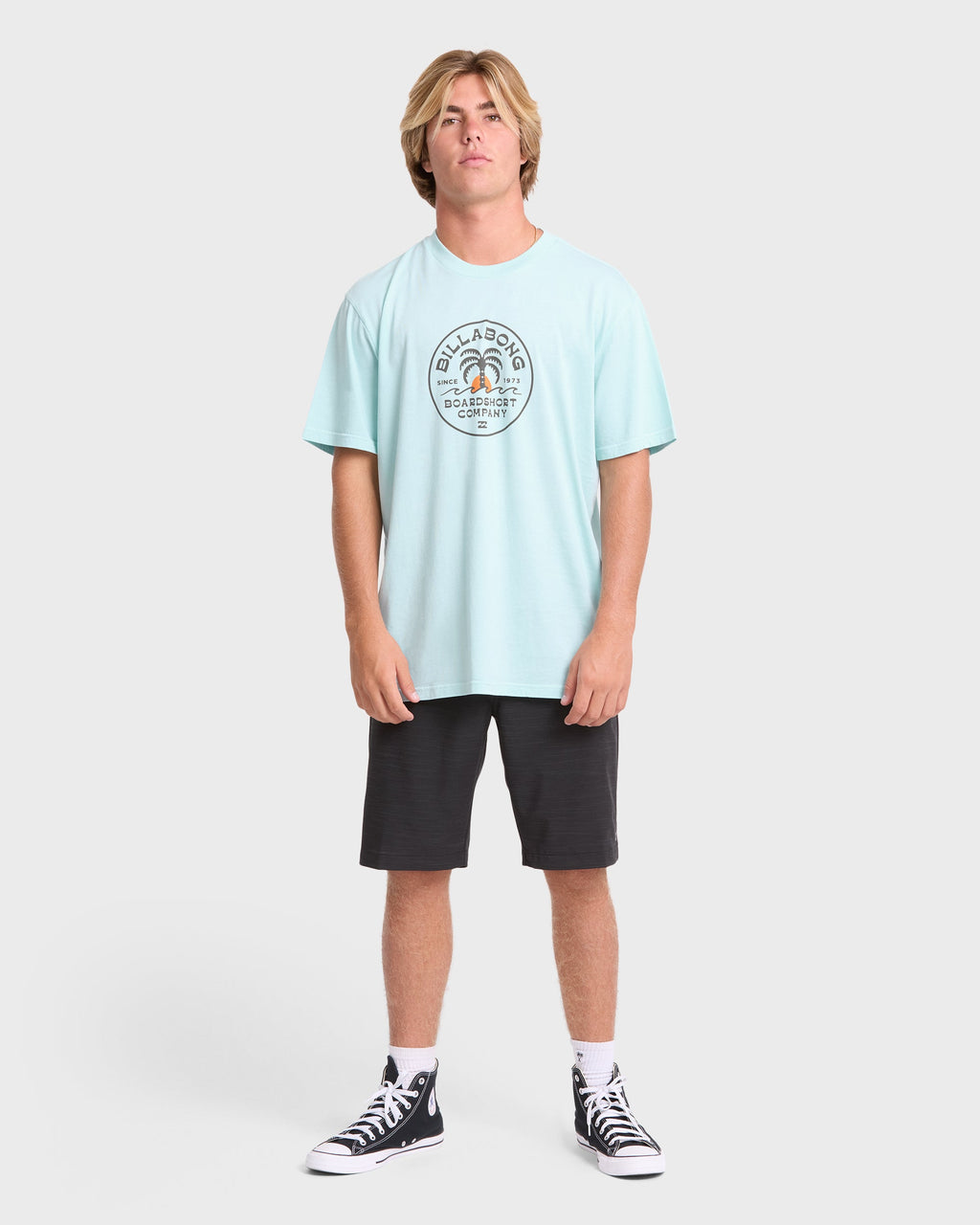 Frond Premium Short Sleeve Cotton T-Shirt - Coastal Blue