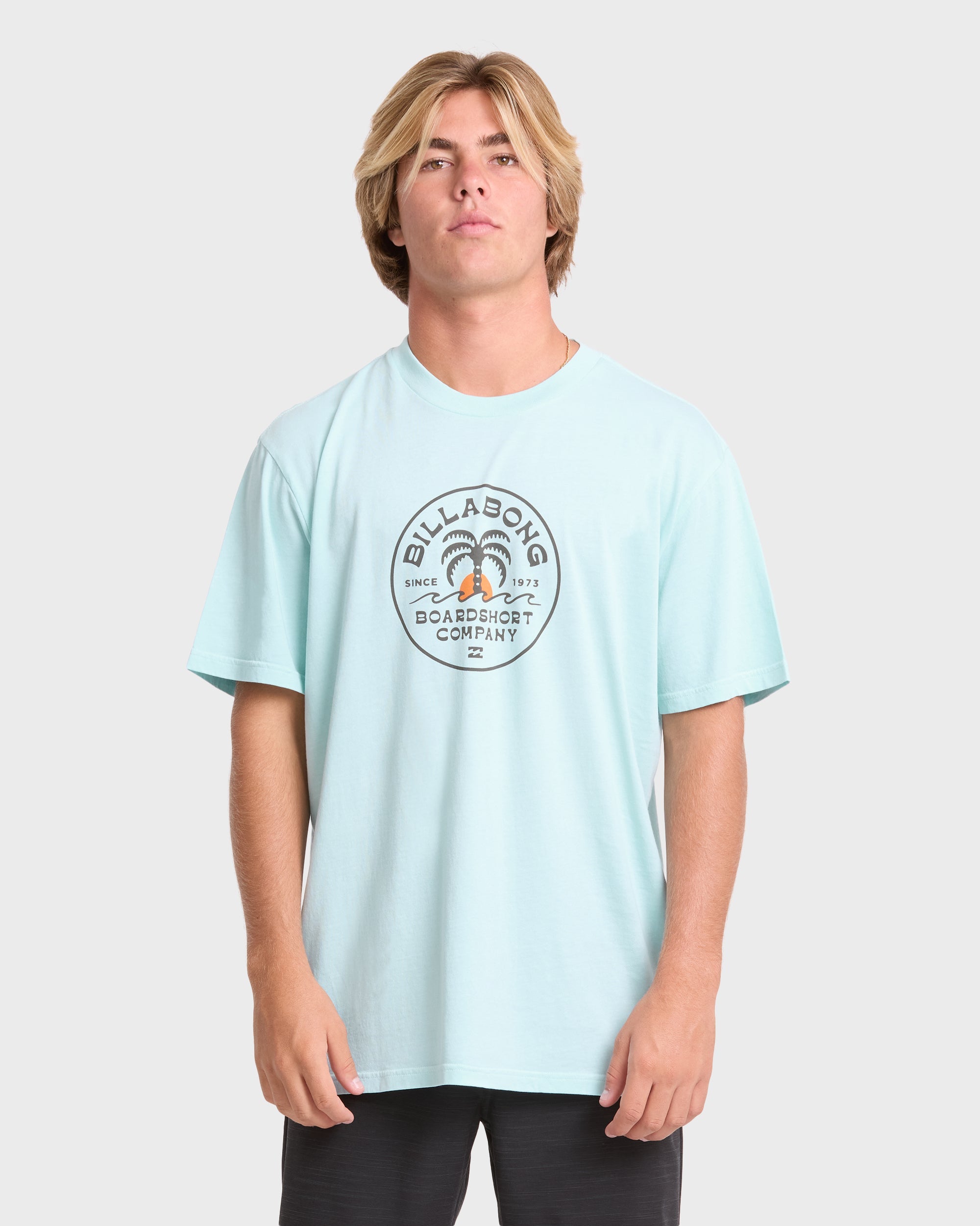 Frond Premium Short Sleeve Cotton T-Shirt - Coastal Blue