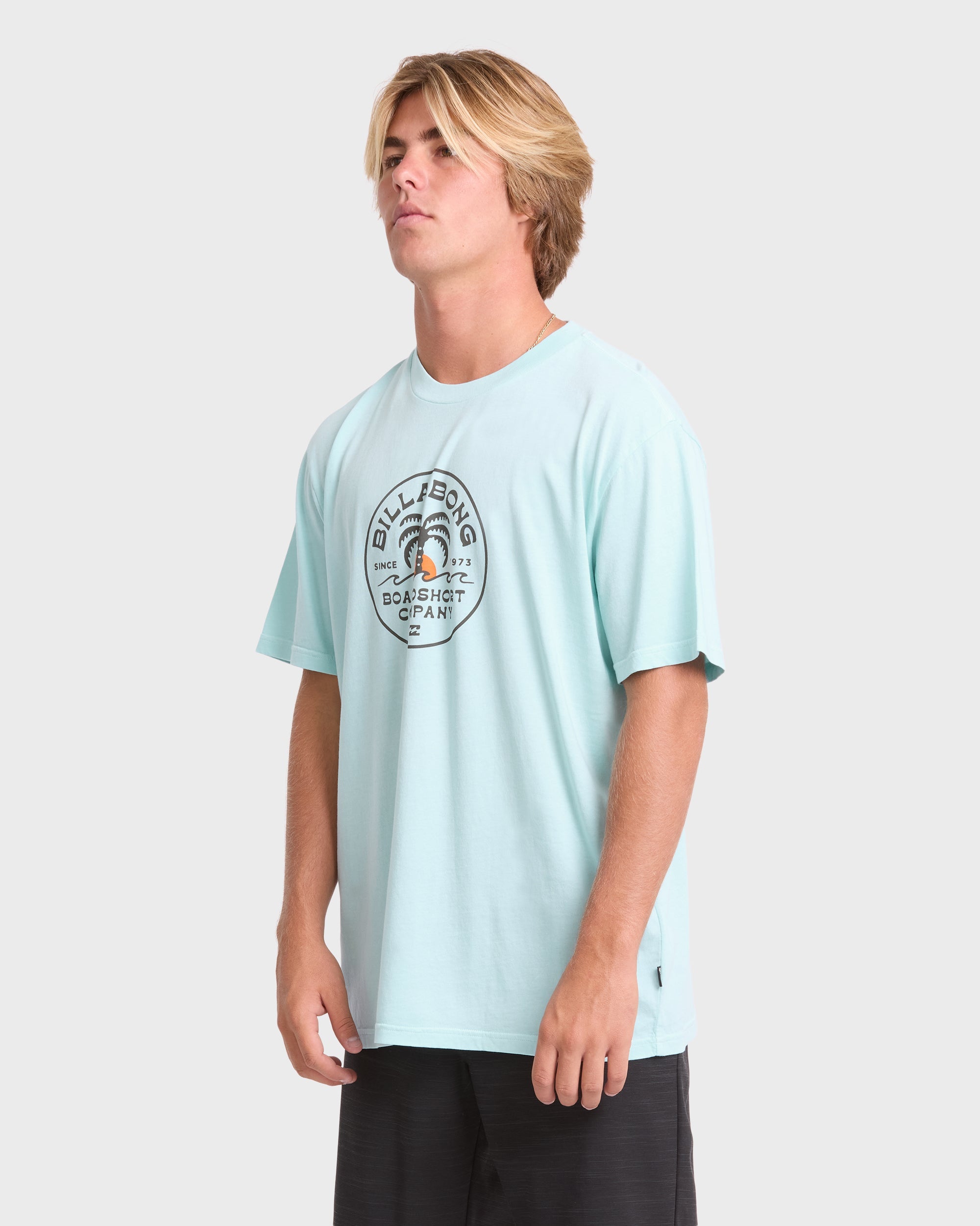 Frond Premium Short Sleeve Cotton T-Shirt - Coastal Blue