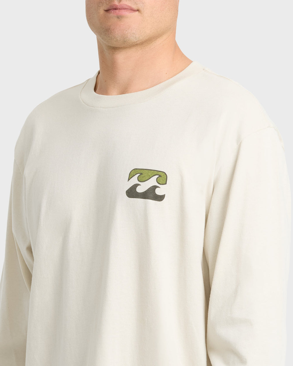 Crayon Wave Premium Long Sleeve Knit T-Shirt - Oatmeal