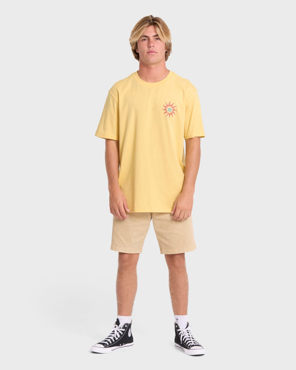 Rotation Premium Short Sleeve Knit Graphic T-Shirt - Raffia