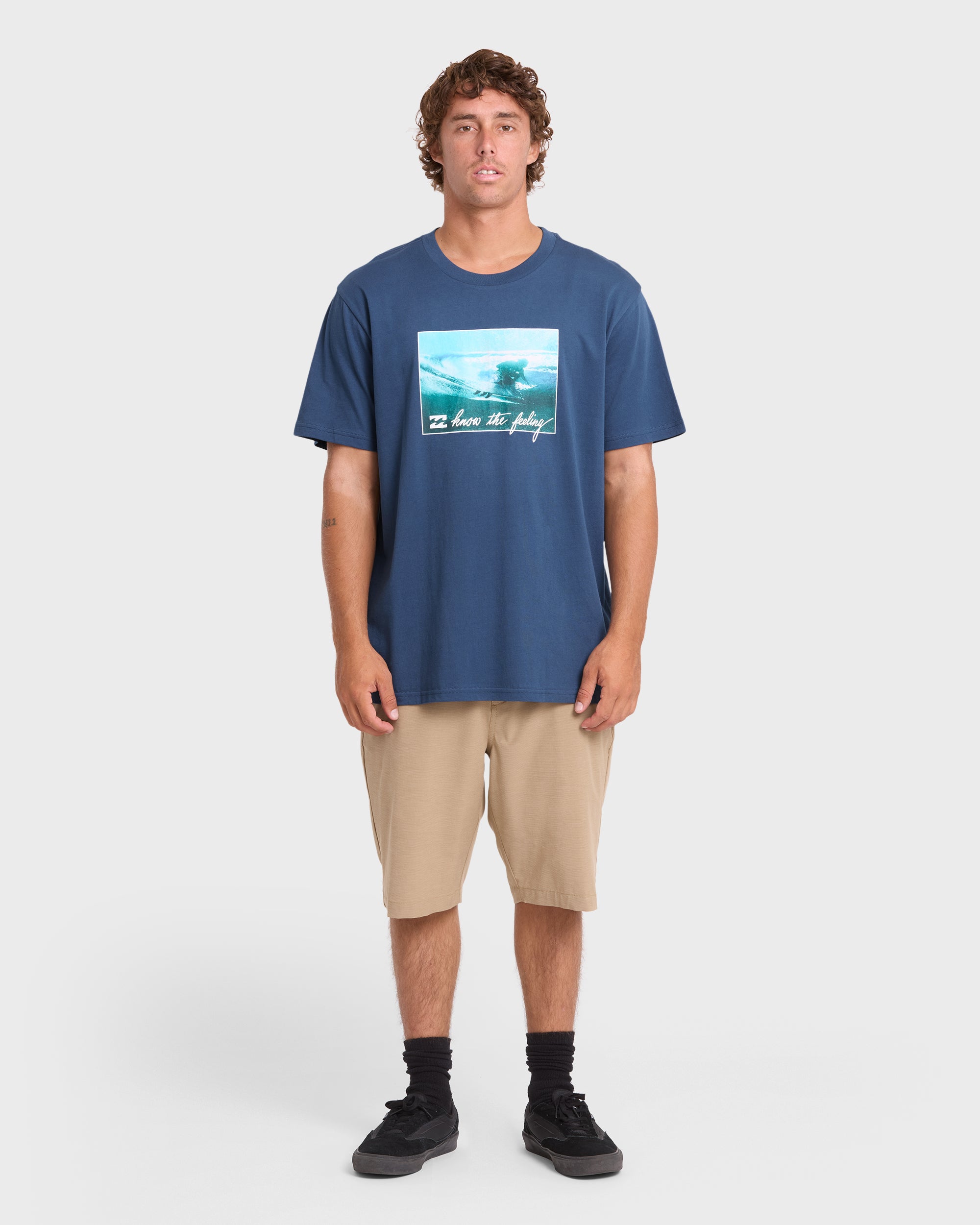 Lucid Premium Short Sleeve Cotton Graphic T-Shirt - Dark Denim