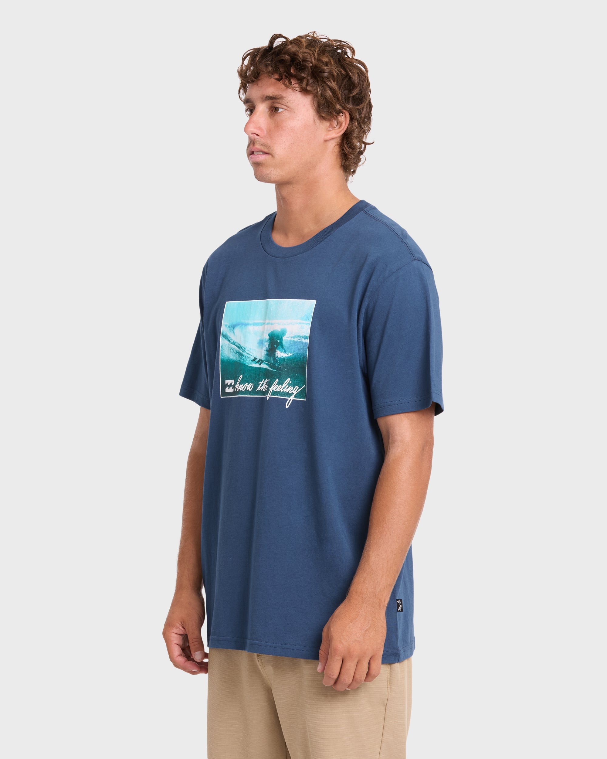 Lucid Premium Short Sleeve Cotton Graphic T-Shirt - Dark Denim