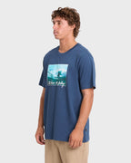 Lucid Premium Short Sleeve Cotton Graphic T-Shirt - Dark Denim