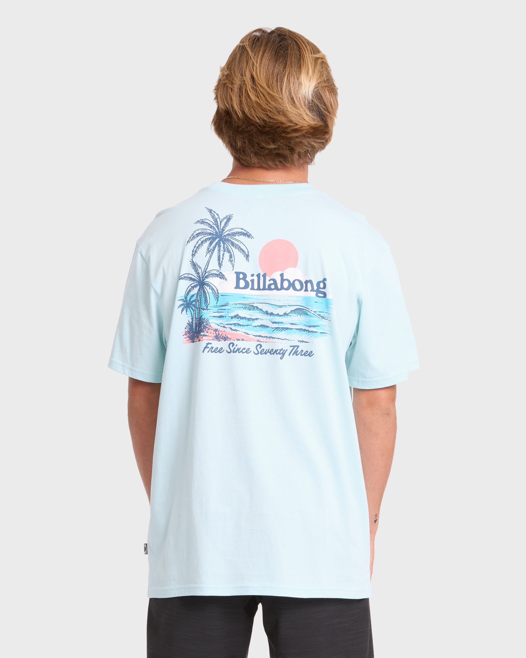 Lounge Premium Short Sleeve Knit Graphic T-Shirt - Coastal Blue