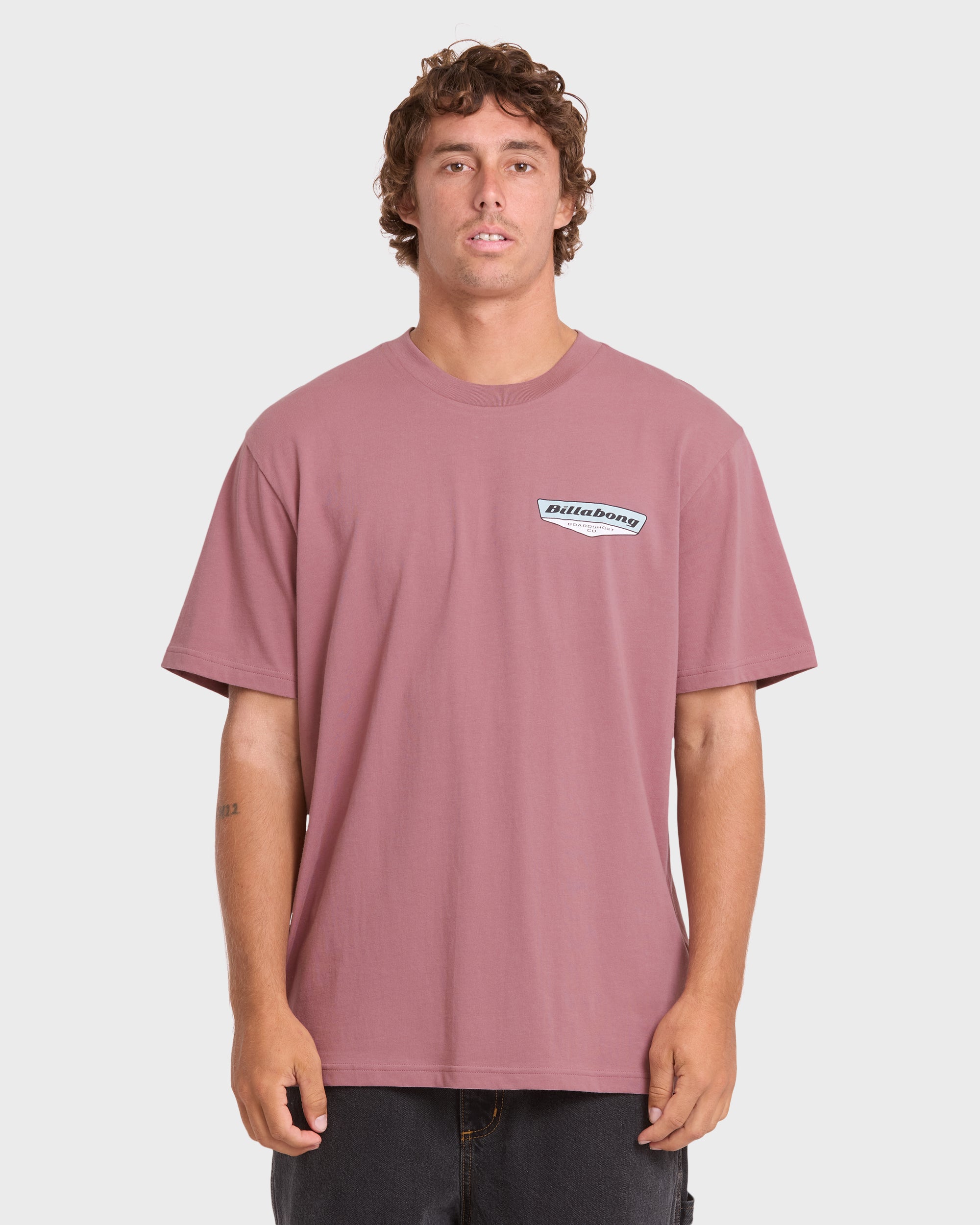 Snatch Premium Short Sleeve Knit Graphic T-Shirt - Red Dahlia