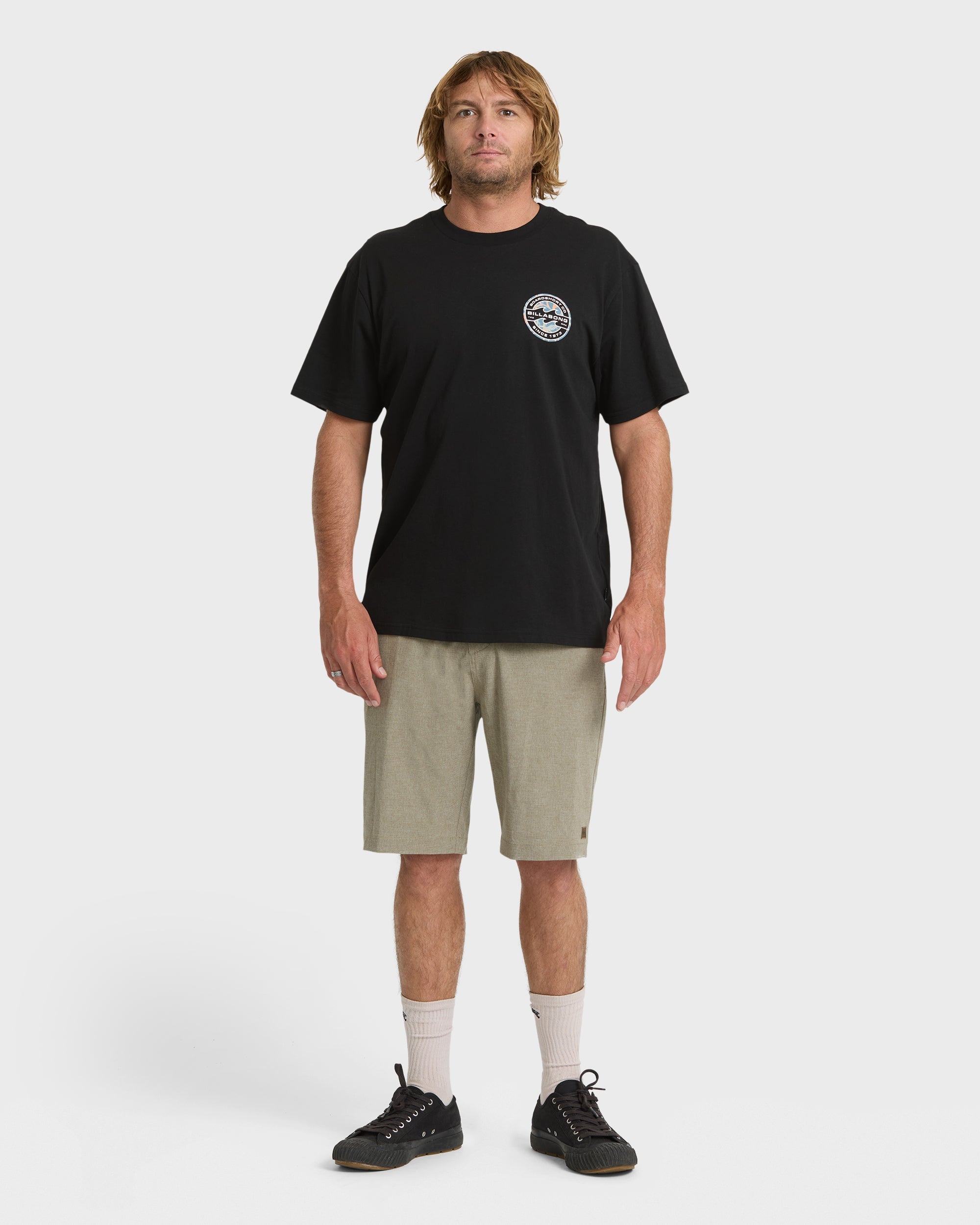 Hollow Premium Short Sleeve Knit T-Shirt - Black
