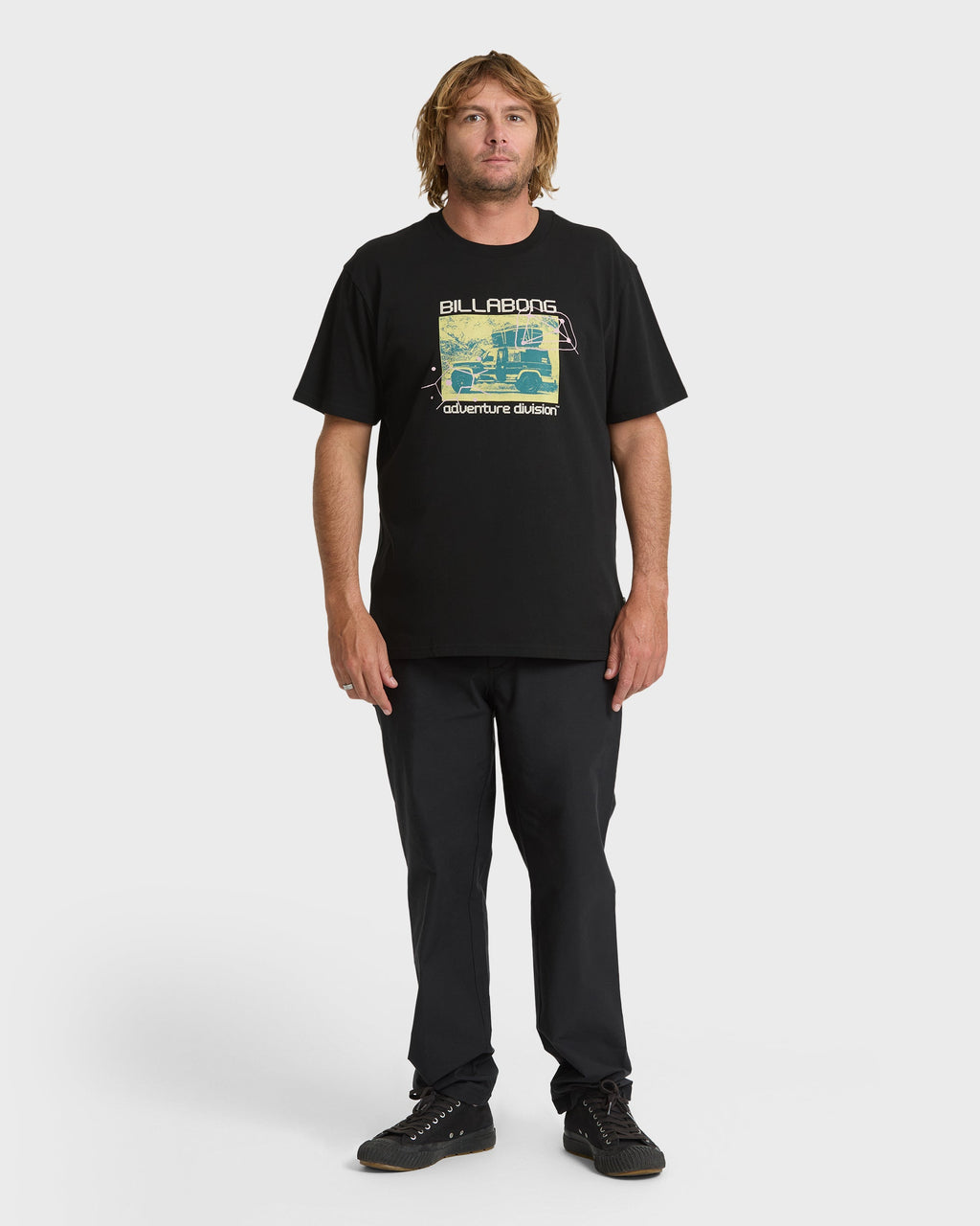 Stacked Adventure Division Premium Short Sleeve Knit T-Shirt - Black