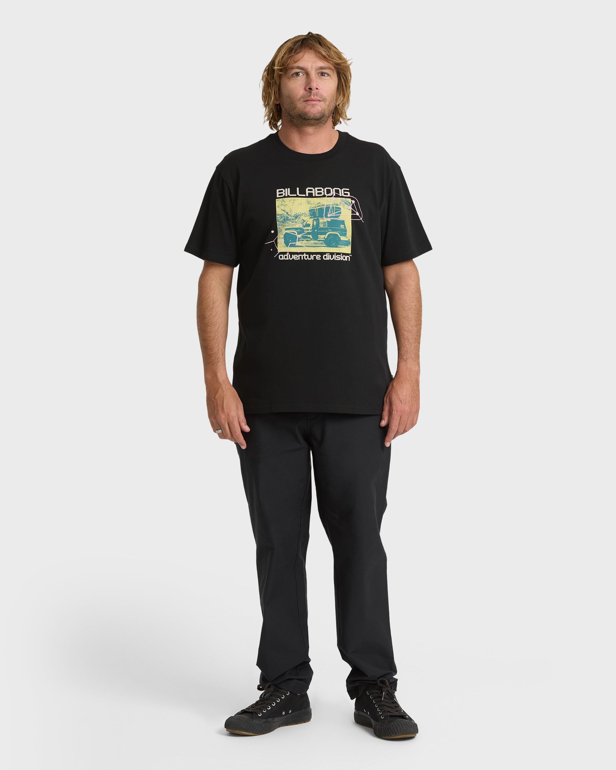 Stacked Adventure Division Premium Short Sleeve Knit T-Shirt - Black