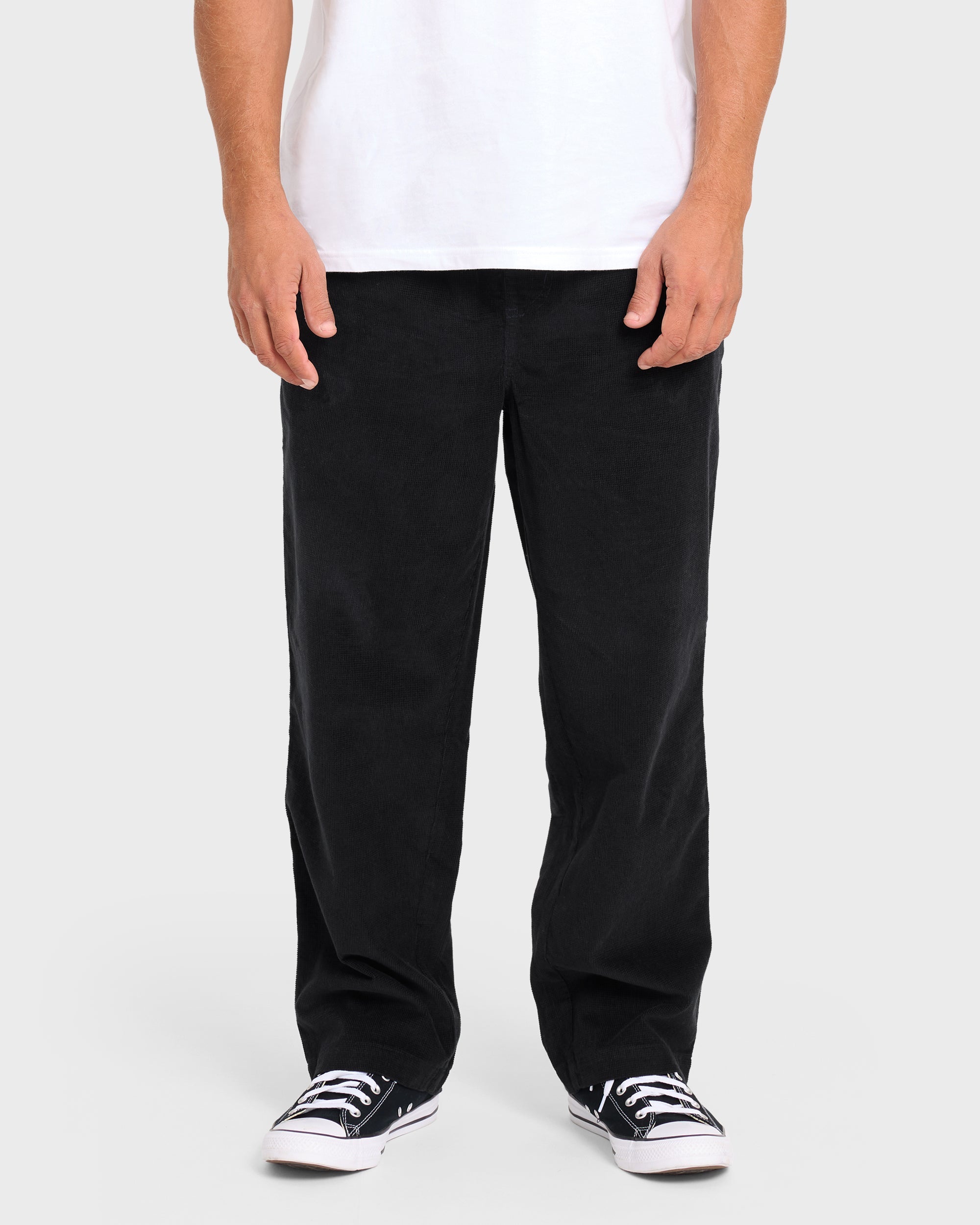 Larry Layback Cord Pants - Black