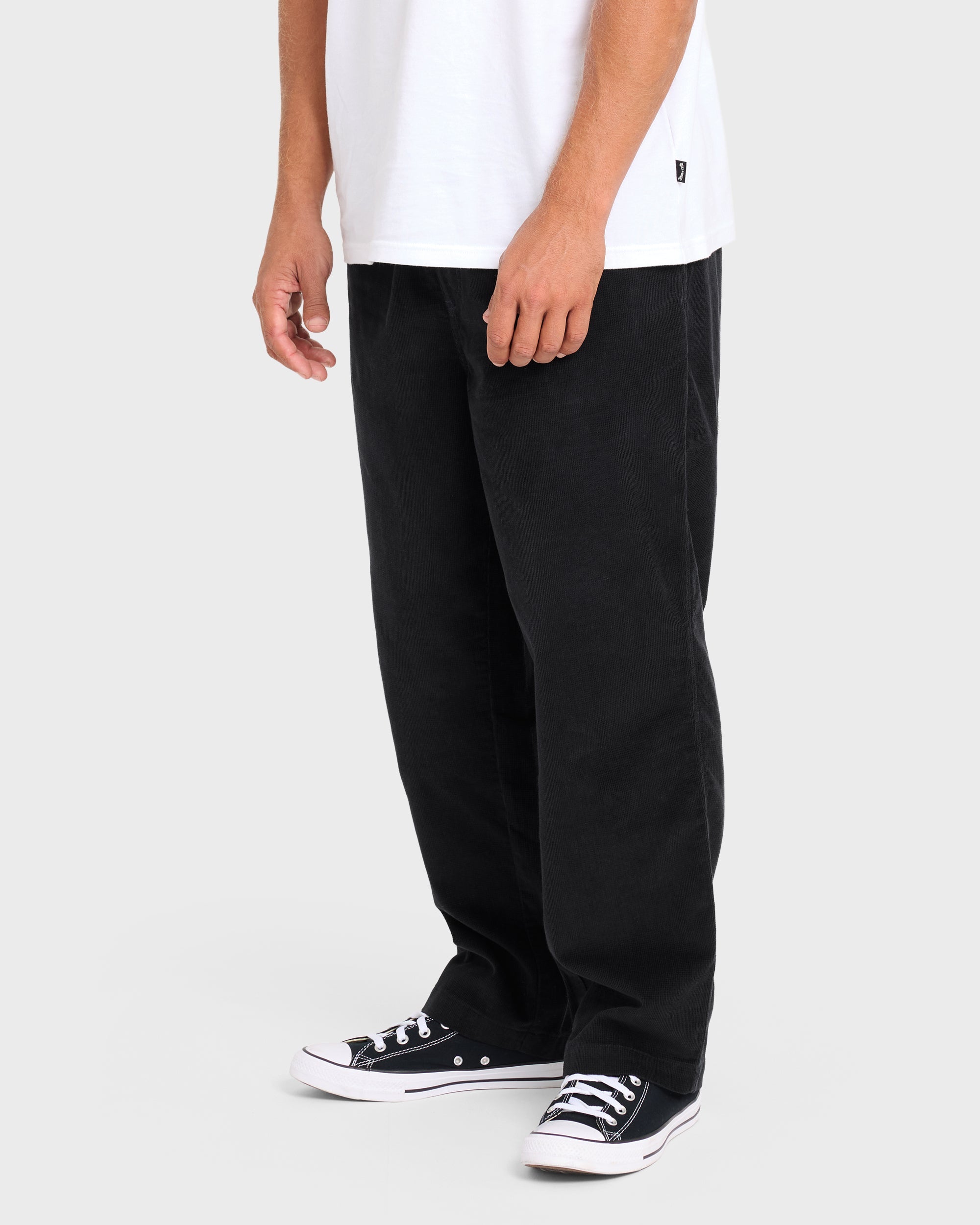 Larry Layback Cord Pants - Black