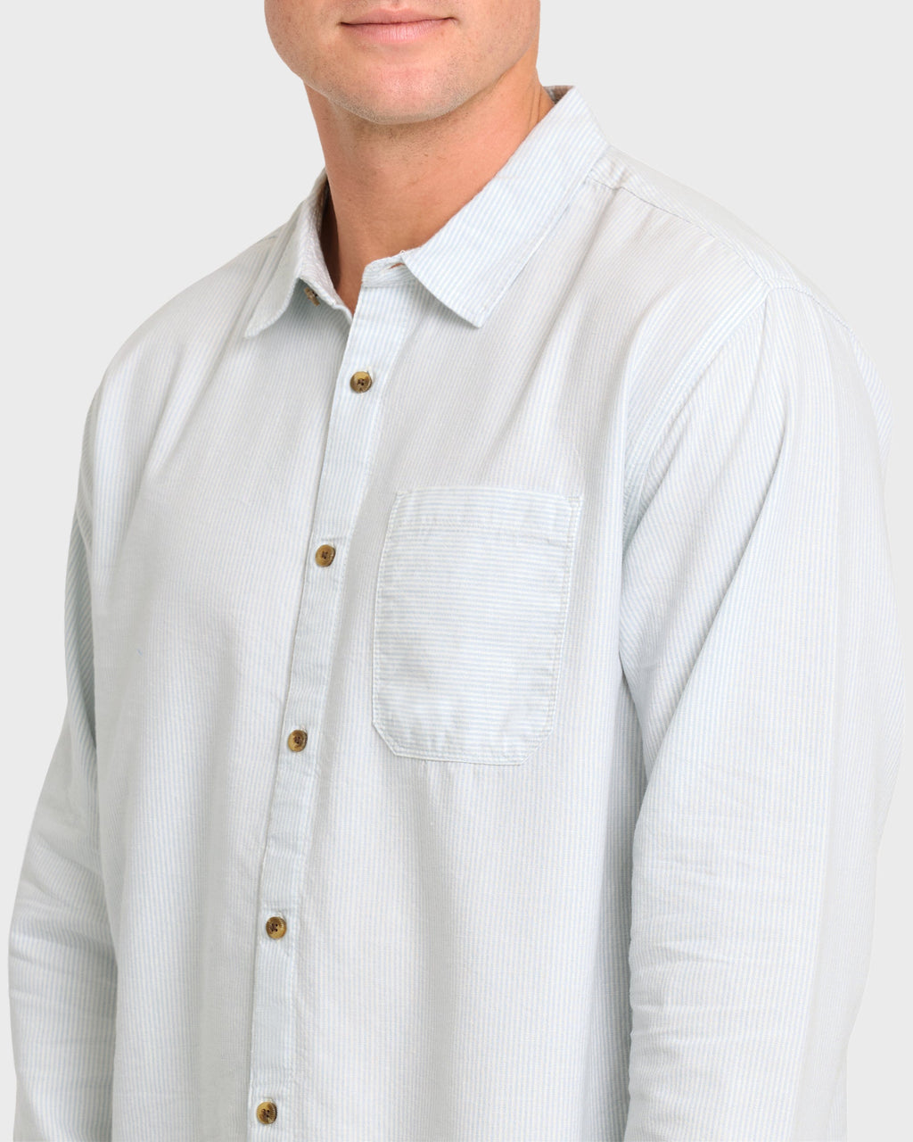 Garage Post Up Long Sleeve Oxford Shirt - Blue Smoke