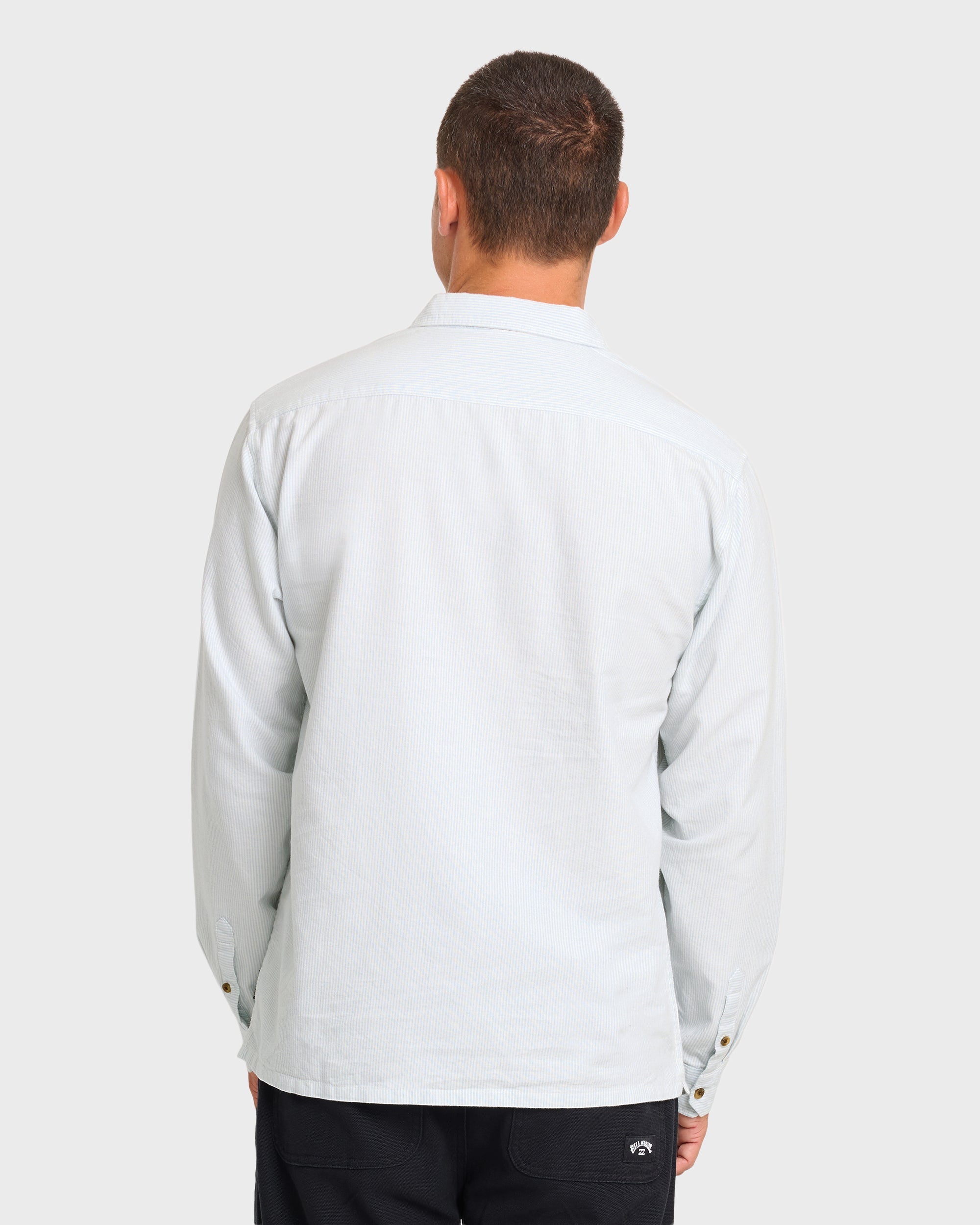 Garage Post Up Long Sleeve Oxford Shirt - Blue Smoke
