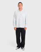 Garage Post Up Long Sleeve Oxford Shirt - Blue Smoke