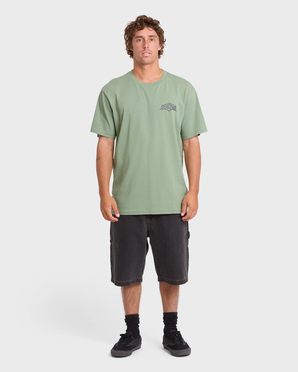 Reverse Premium Short Sleeve Cotton T-Shirt - Hedge Green