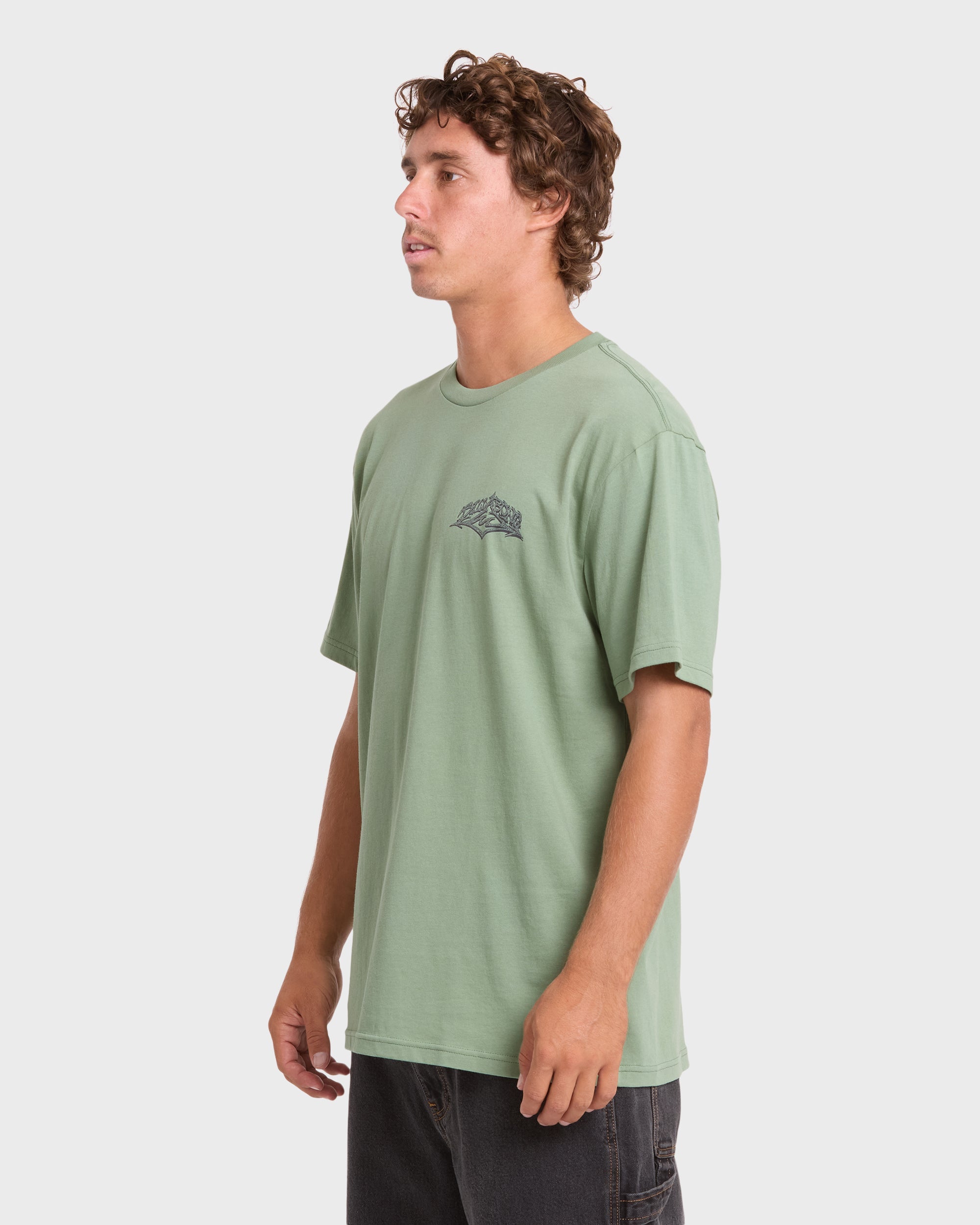 Reverse Premium Short Sleeve Cotton T-Shirt - Hedge Green