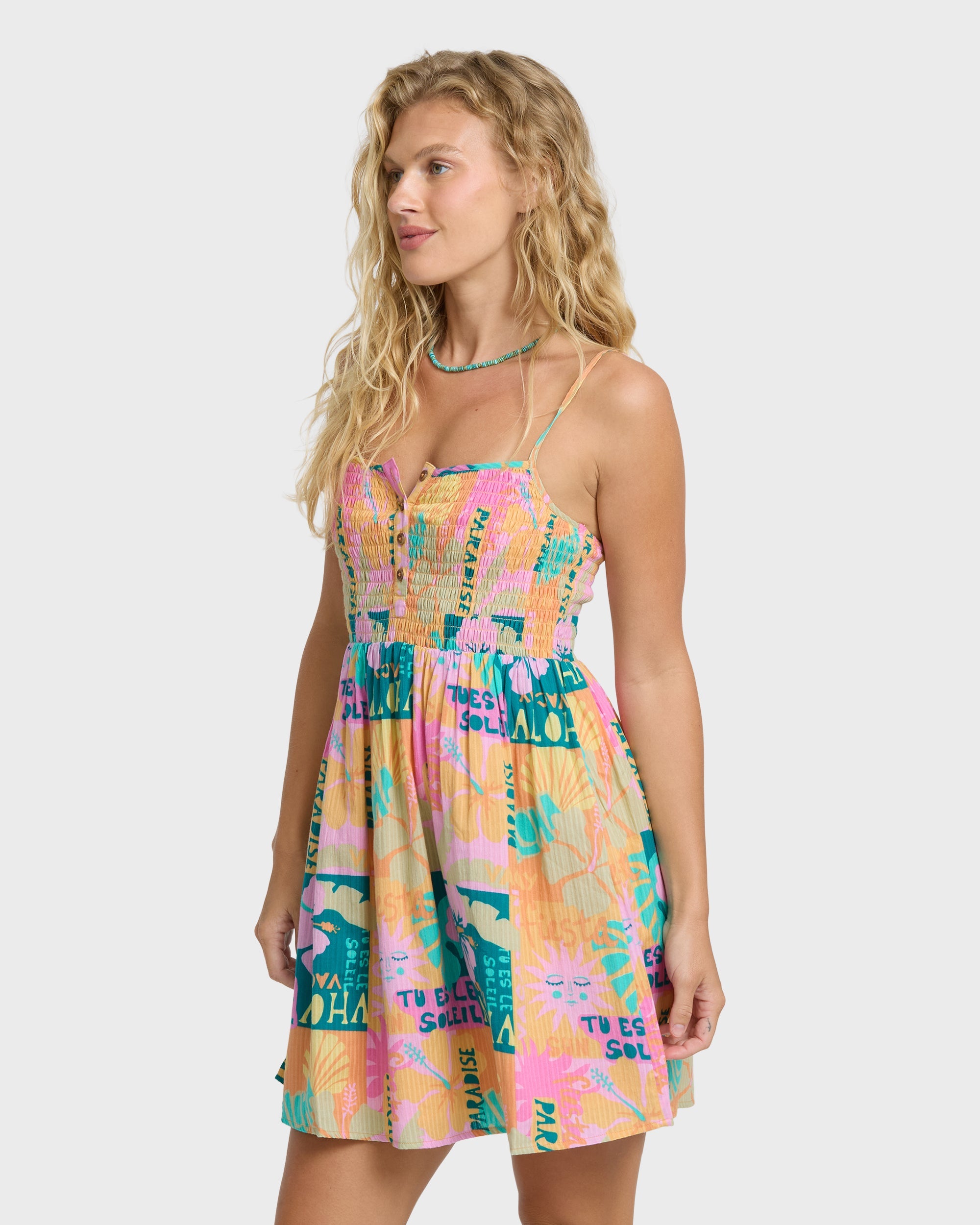 Fever Dream Mini Dress - Deep Lagoon Multi