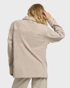 Washed Ashore 2 Long Sleeve Woven Overshirt - Cobblestone