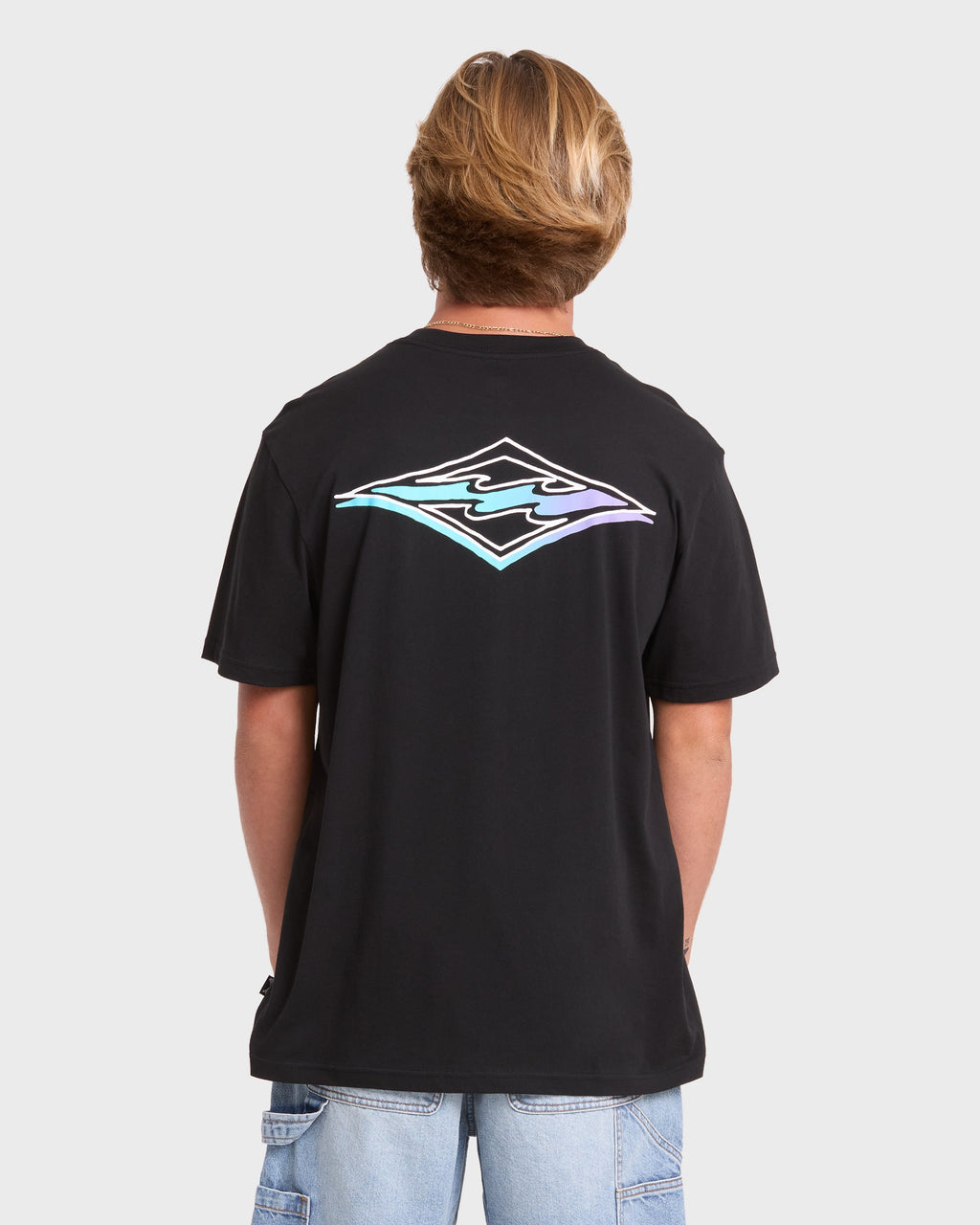 Crayon Wave Premium Short Sleeve Knit T-Shirt - Black