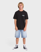 Crayon Wave Premium Short Sleeve Knit T-Shirt - Black