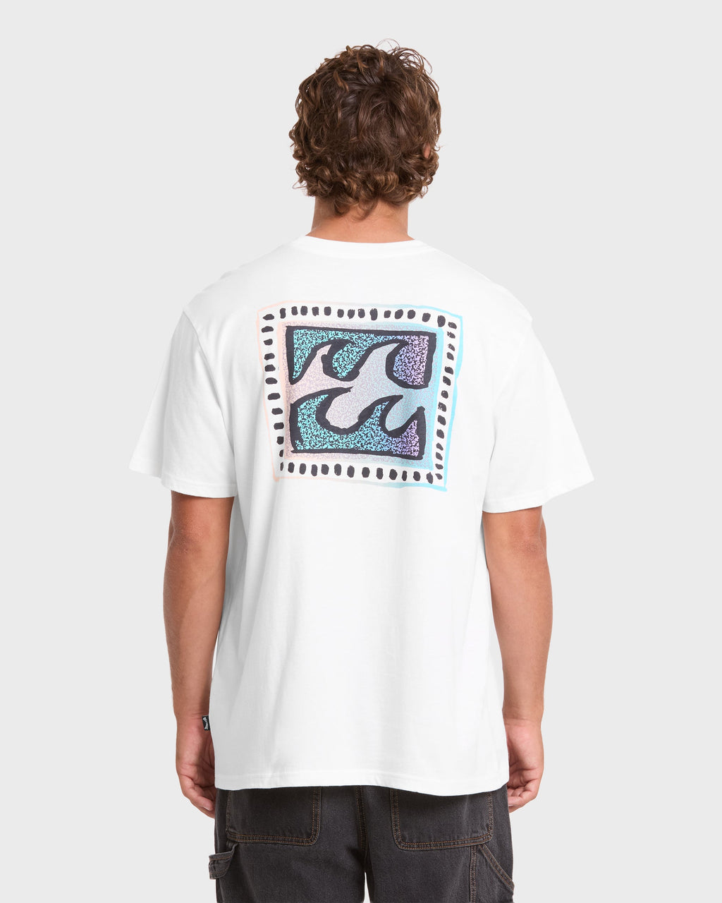 Crayon Wave Premium Short Sleeve Knit T-Shirt - Off White