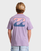 Crayon Wave Premium Short Sleeve Knit T-Shirt - Purple Ash