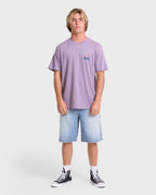 Crayon Wave Premium Short Sleeve Knit T-Shirt - Purple Ash