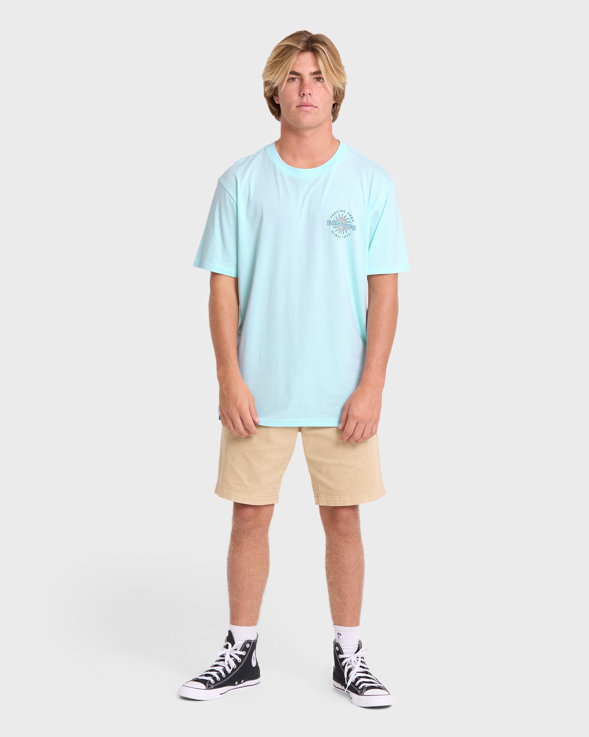 Single Fin Premium Short Sleeve Knit T-Shirt - Coastal Blue