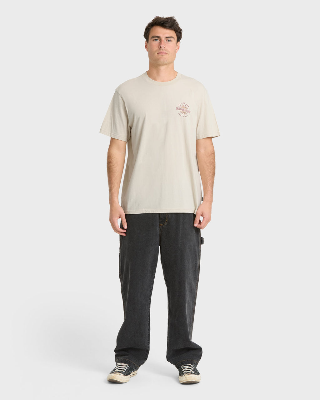 Single Fin Premium Short Sleeve Knit T-Shirt - Oatmeal