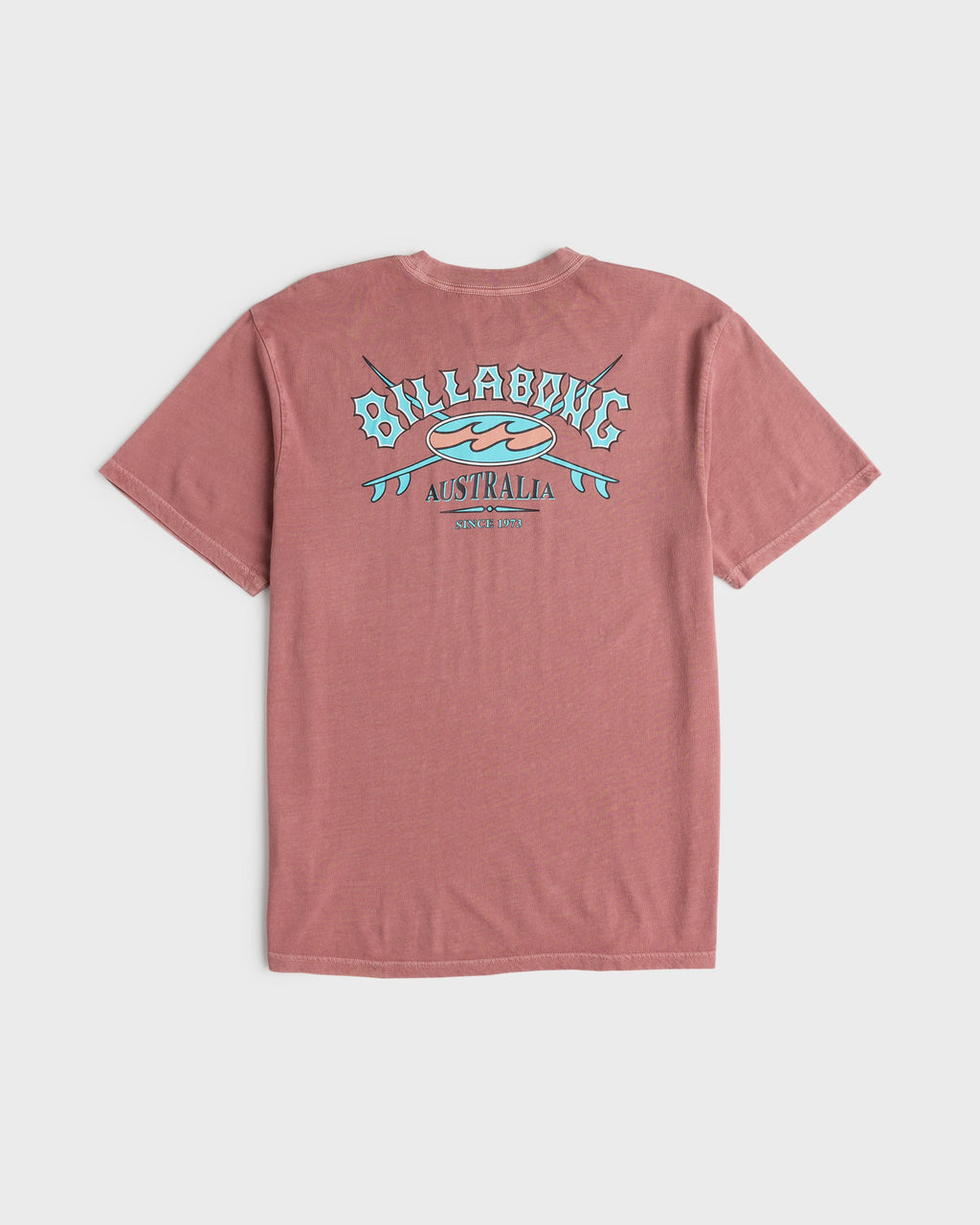 Heritage Arch Wave Washed Premium Short Sleeve Cotton T-Shirt - Red Dahlia