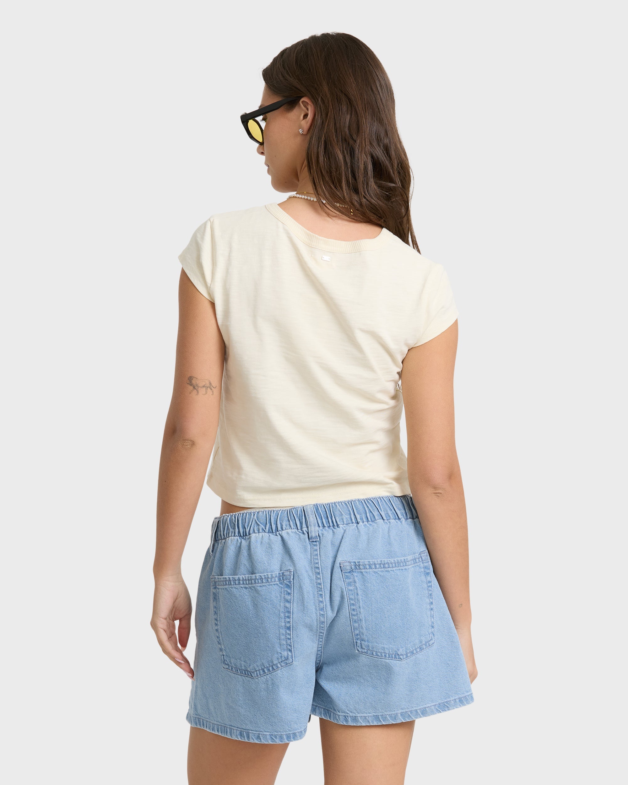 Jade Saltwashed Denim Shorts - Sea Blue