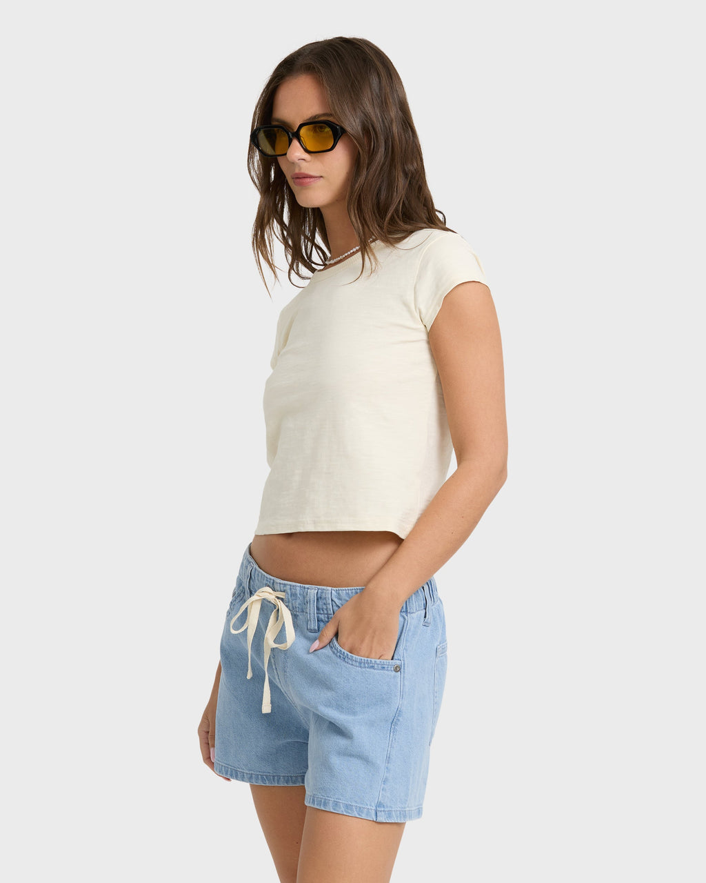 Jade Saltwashed Denim Shorts - Sea Blue