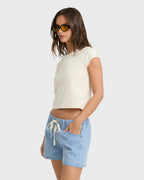 Jade Saltwashed Denim Shorts - Sea Blue