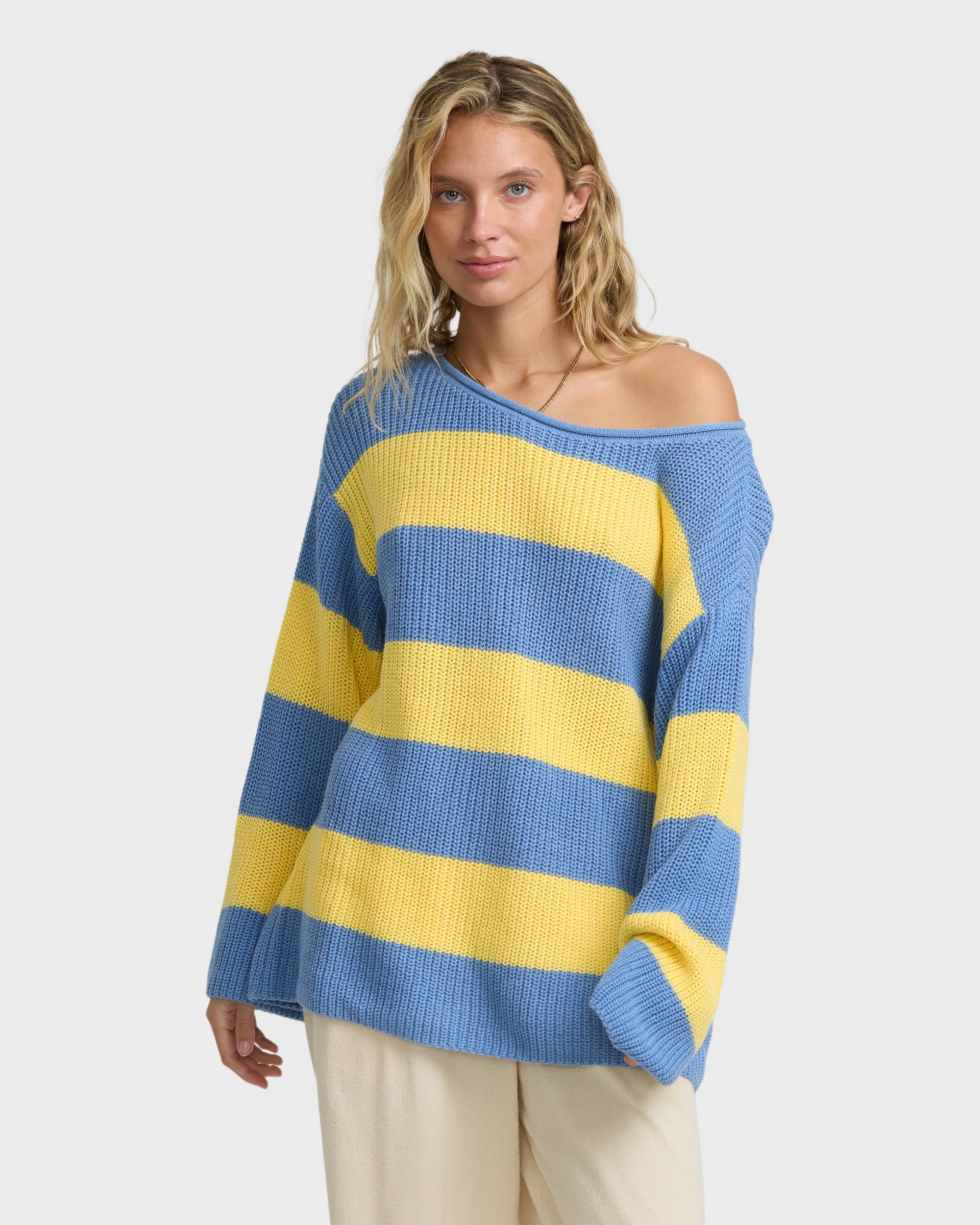 Seascape Off Shoulder Sweater - Sundress