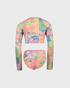 Girls Sun Scape Crop Rashguard Set