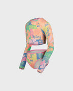 Girls Sun Scape Crop Rashguard Set