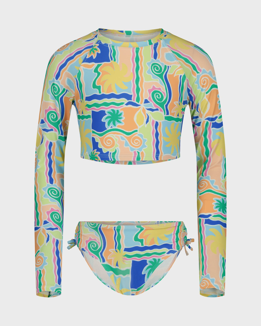 Girls Sol Playa Crop Rashguard Swimsuit Set