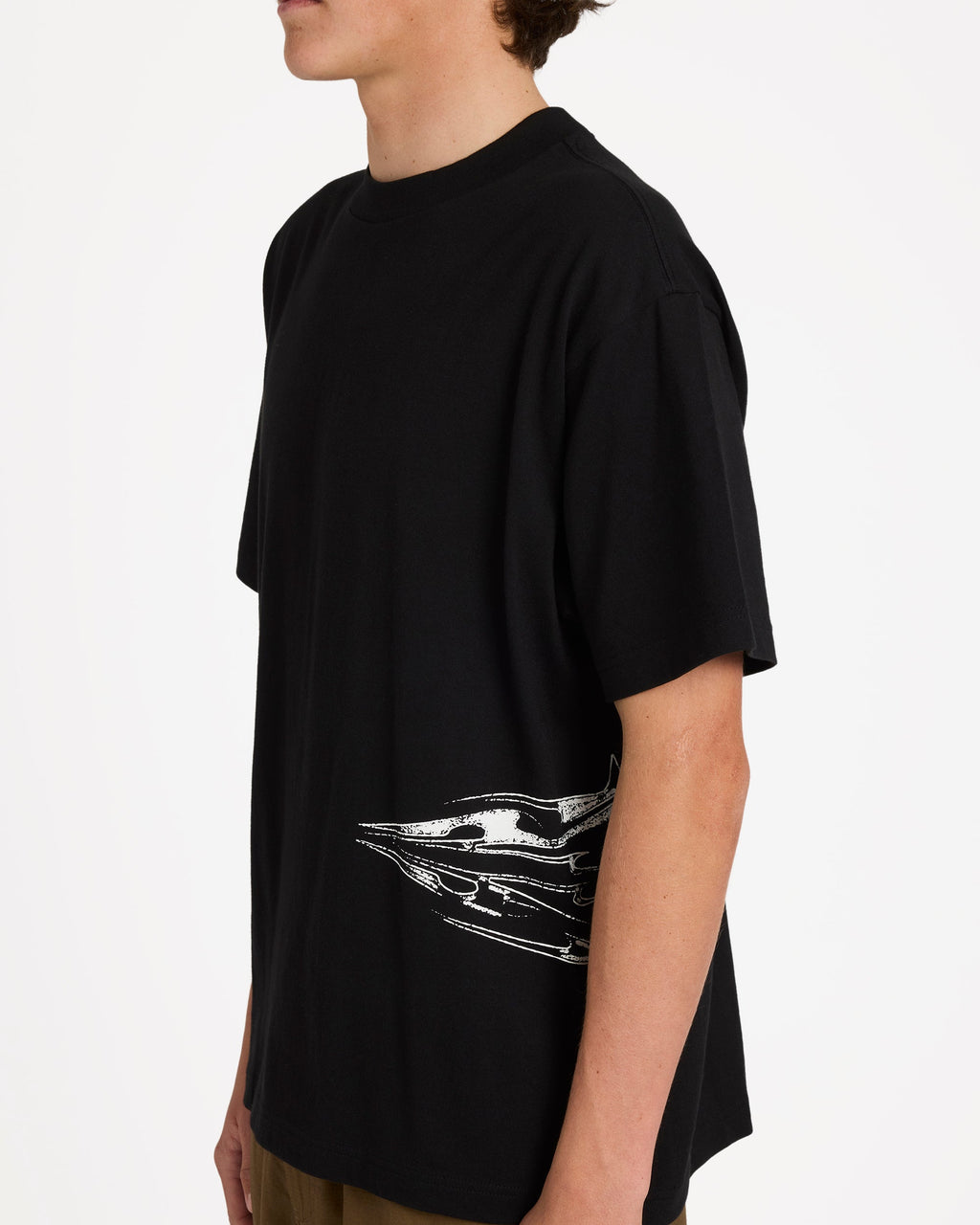 Chrome Diamond Short Sleeve Knit T-Shirt - Black