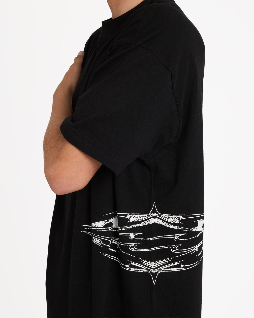 Chrome Diamond Short Sleeve Knit T-Shirt - Black