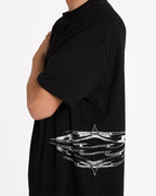 Chrome Diamond Short Sleeve Knit T-Shirt - Black