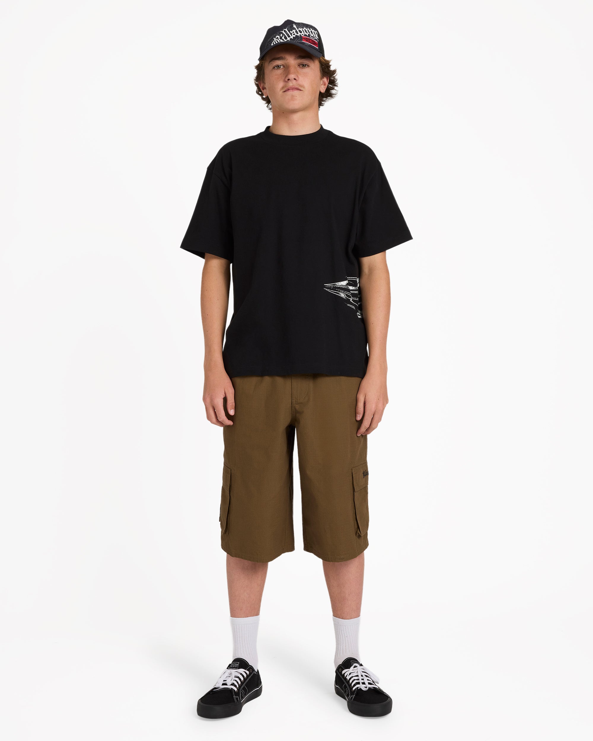 Chrome Diamond Short Sleeve Knit T-Shirt - Black