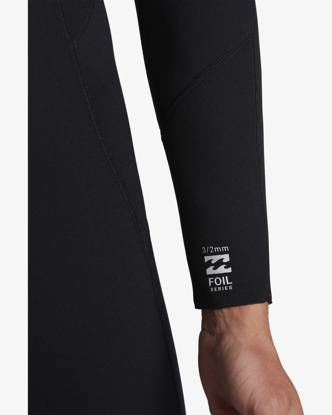 3/2mm Foil Flatlock Back Zip Wetsuit - Black